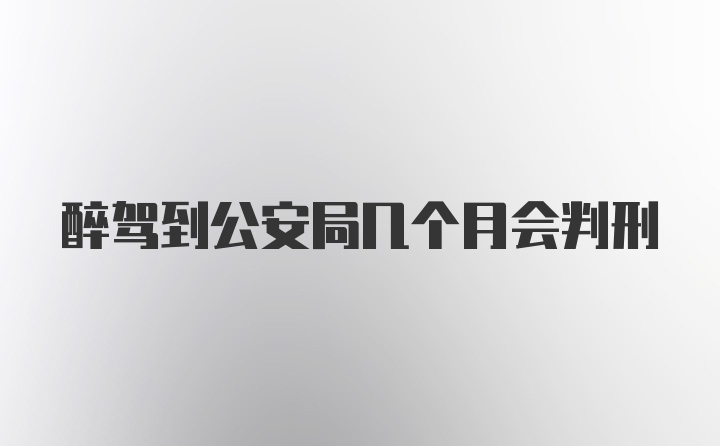 醉驾到公安局几个月会判刑