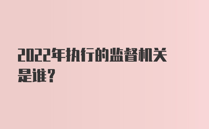 2022年执行的监督机关是谁？