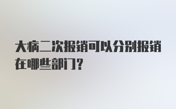 大病二次报销可以分别报销在哪些部门？