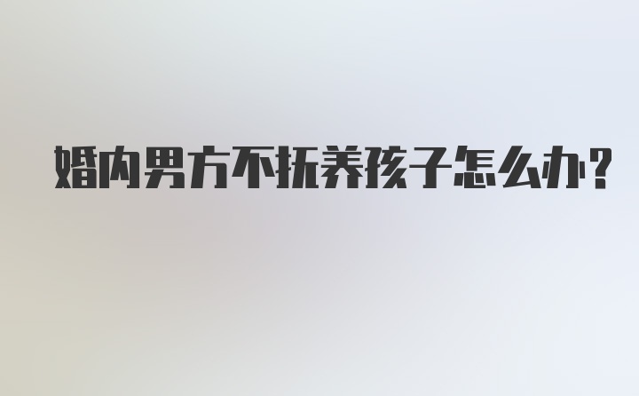 婚内男方不抚养孩子怎么办？