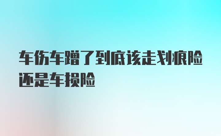 车伤车蹭了到底该走划痕险还是车损险