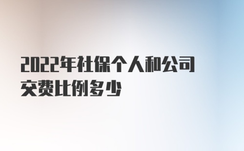 2022年社保个人和公司交费比例多少