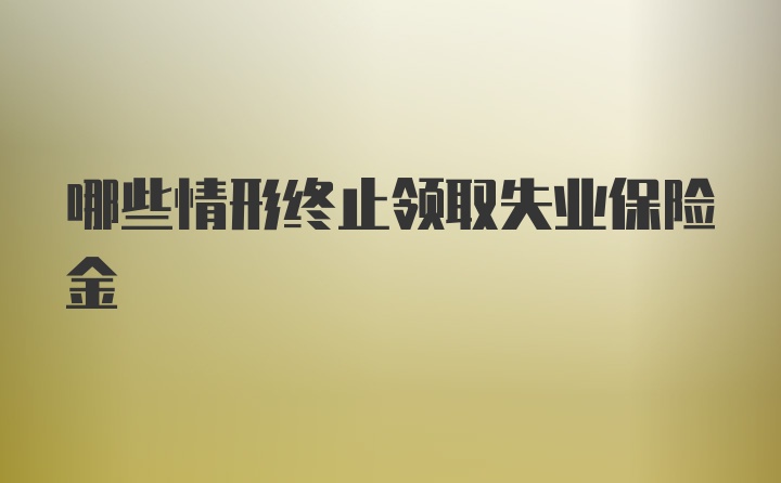 哪些情形终止领取失业保险金