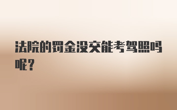 法院的罚金没交能考驾照吗呢？