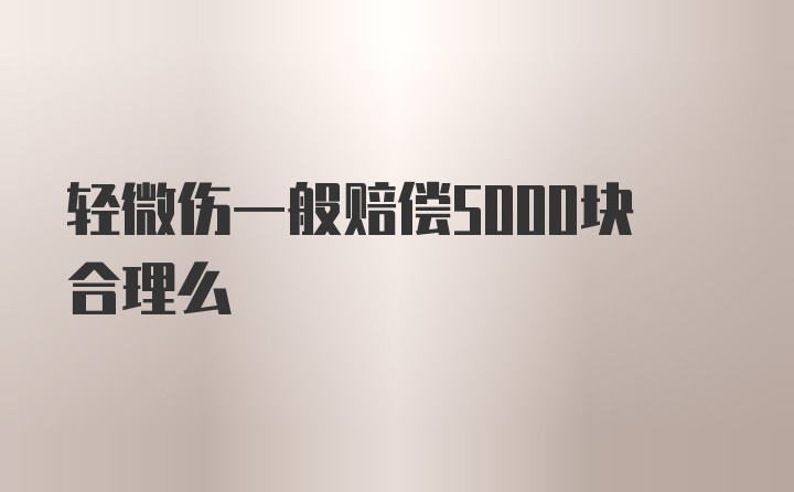 轻微伤一般赔偿5000块合理么