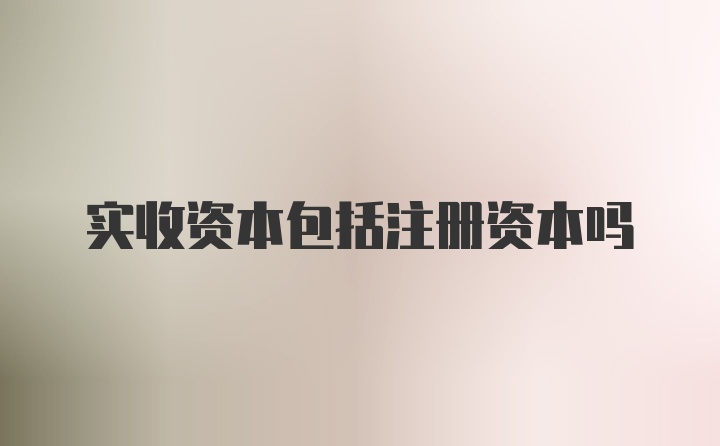 实收资本包括注册资本吗