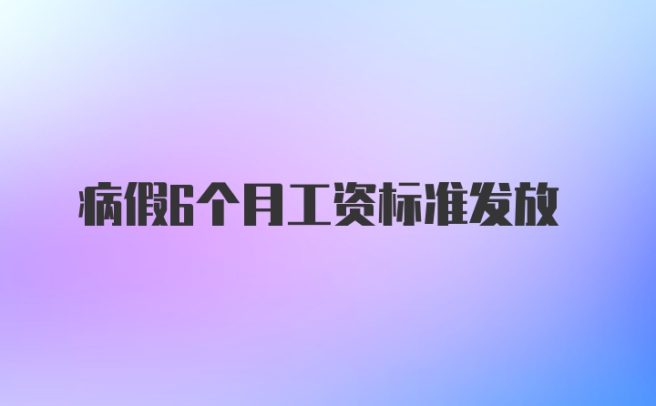 病假6个月工资标准发放