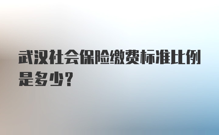 武汉社会保险缴费标准比例是多少？