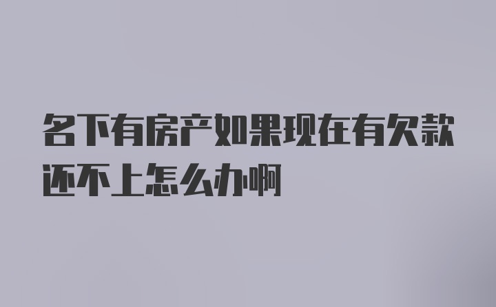 名下有房产如果现在有欠款还不上怎么办啊