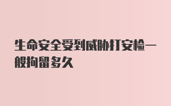 生命安全受到威胁打安检一般拘留多久