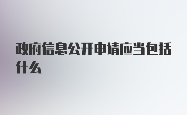 政府信息公开申请应当包括什么