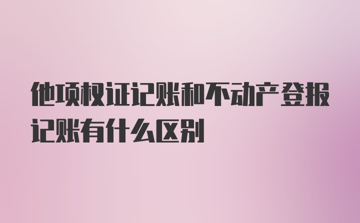 他项权证记账和不动产登报记账有什么区别