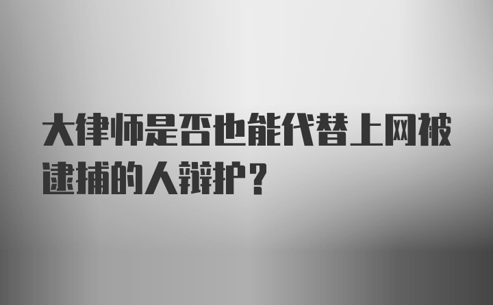 大律师是否也能代替上网被逮捕的人辩护？