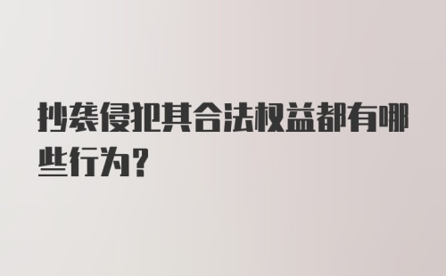 抄袭侵犯其合法权益都有哪些行为？