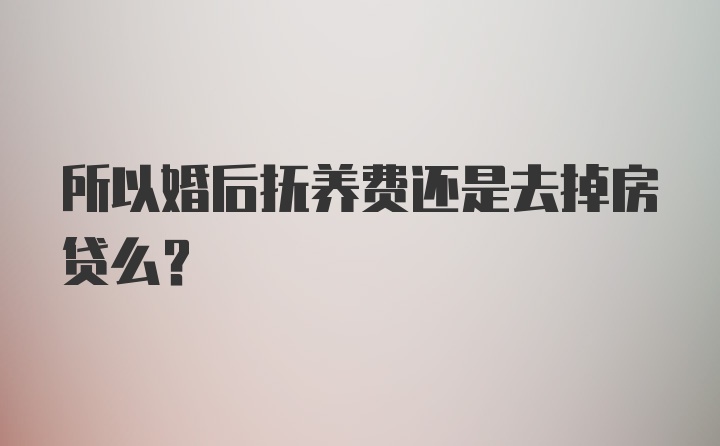 所以婚后抚养费还是去掉房贷么？
