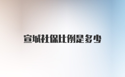 宣城社保比例是多少