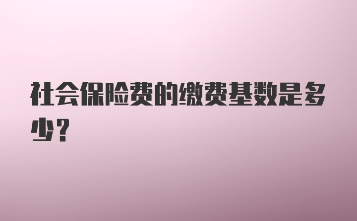 社会保险费的缴费基数是多少?