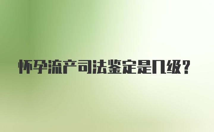 怀孕流产司法鉴定是几级？