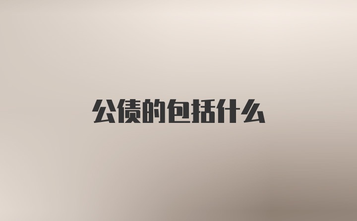 公债的包括什么