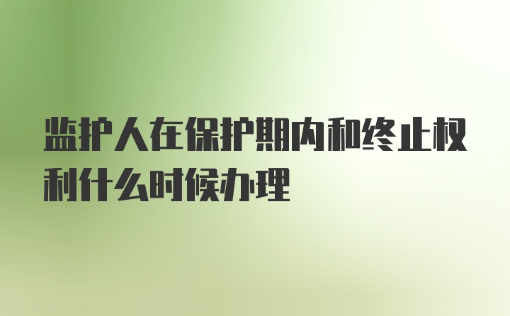 监护人在保护期内和终止权利什么时候办理