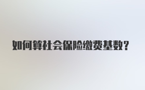 如何算社会保险缴费基数？