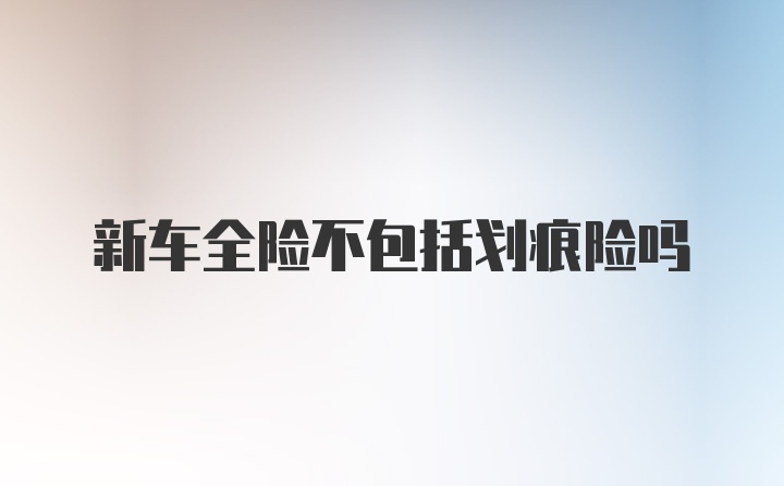 新车全险不包括划痕险吗