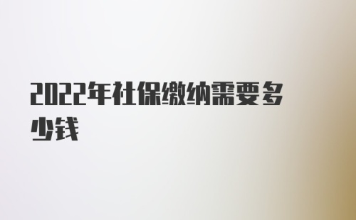 2022年社保缴纳需要多少钱