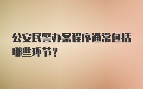 公安民警办案程序通常包括哪些环节?