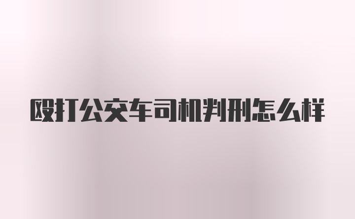 殴打公交车司机判刑怎么样