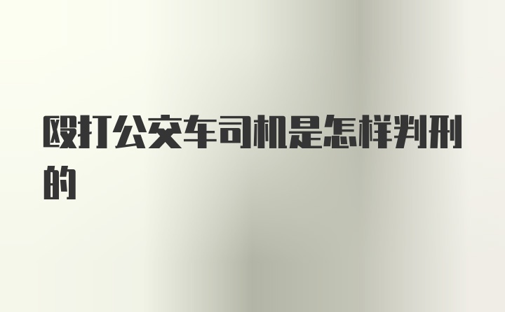 殴打公交车司机是怎样判刑的