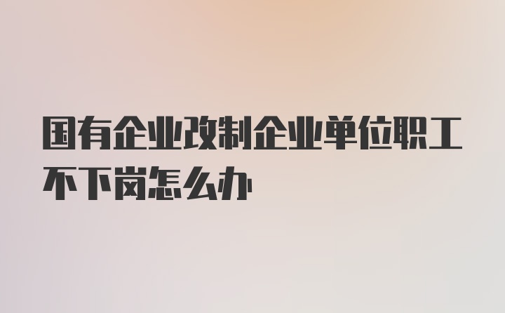 国有企业改制企业单位职工不下岗怎么办