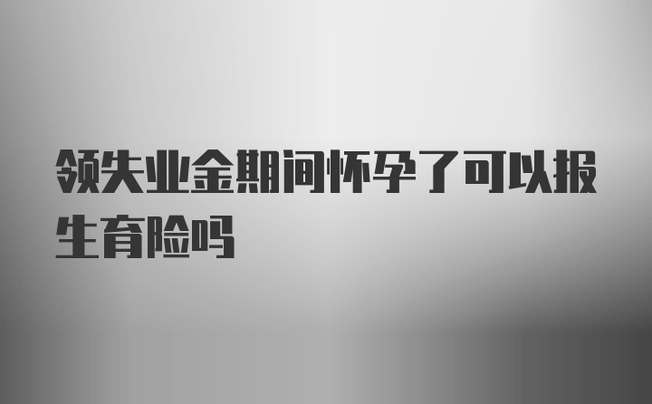 领失业金期间怀孕了可以报生育险吗