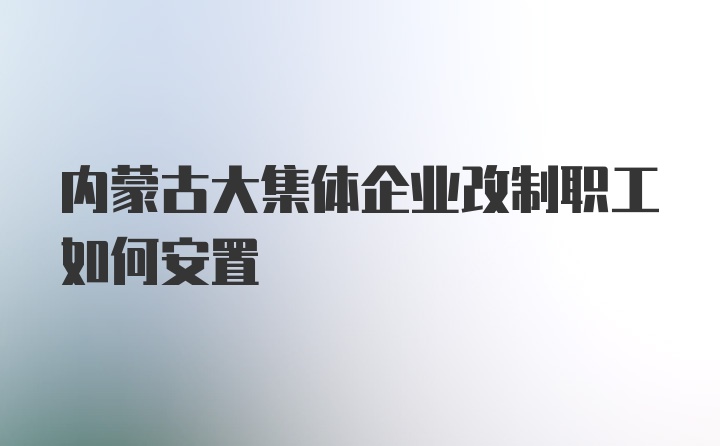 内蒙古大集体企业改制职工如何安置