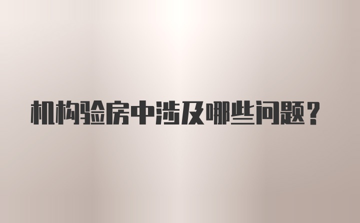 机构验房中涉及哪些问题？