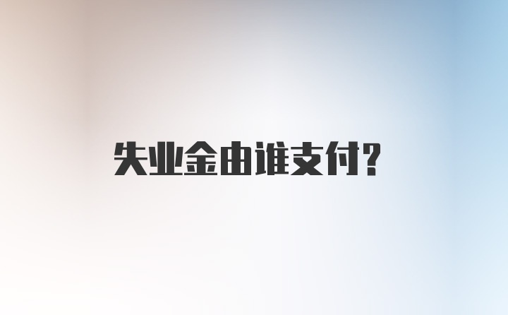 失业金由谁支付?