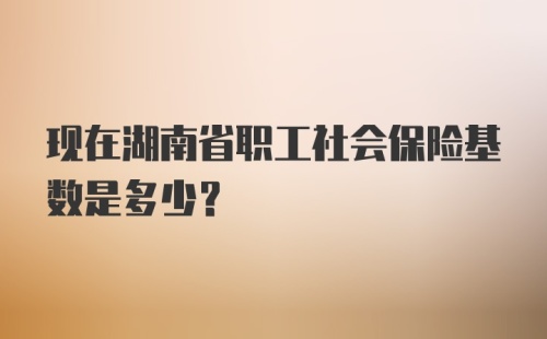 现在湖南省职工社会保险基数是多少?