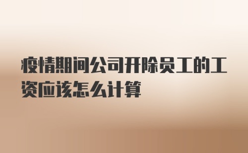 疫情期间公司开除员工的工资应该怎么计算