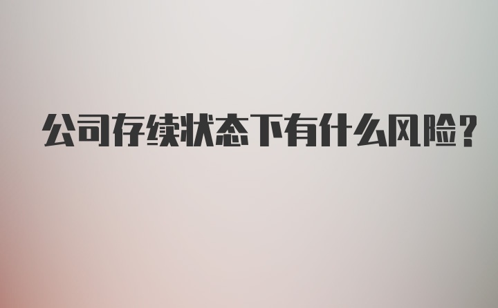 公司存续状态下有什么风险？