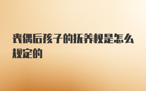 丧偶后孩子的抚养权是怎么规定的