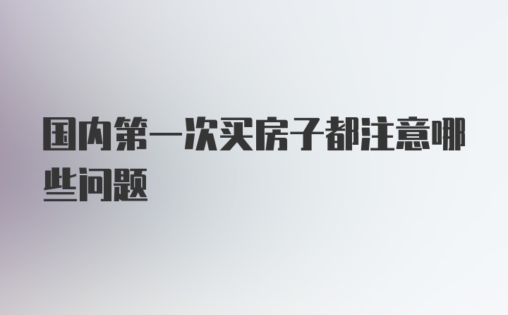 国内第一次买房子都注意哪些问题