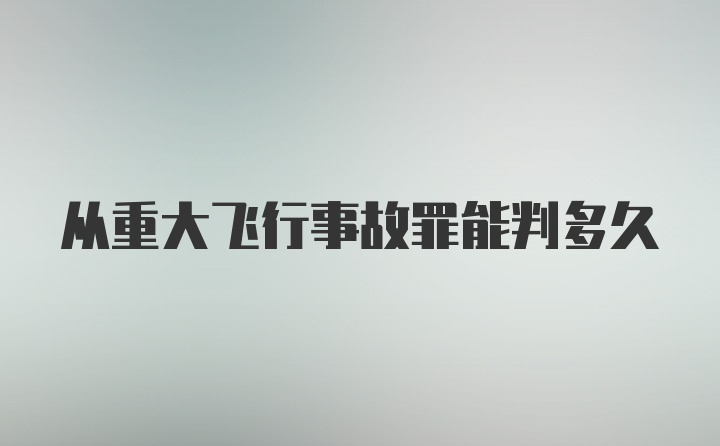 从重大飞行事故罪能判多久