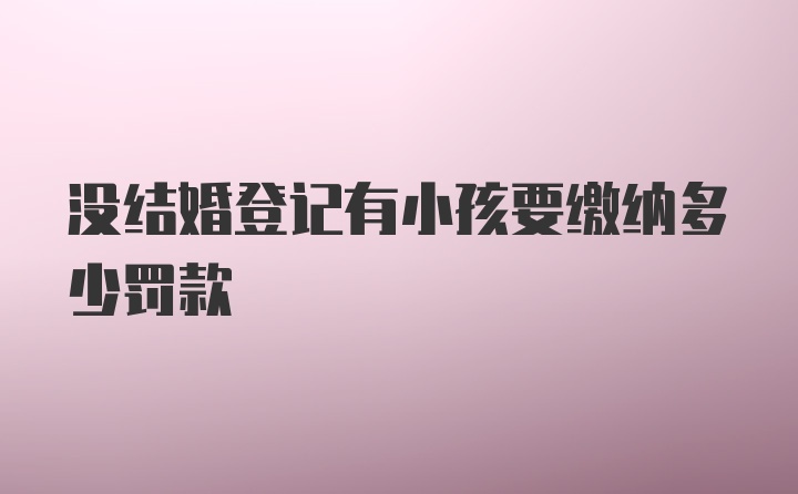 没结婚登记有小孩要缴纳多少罚款