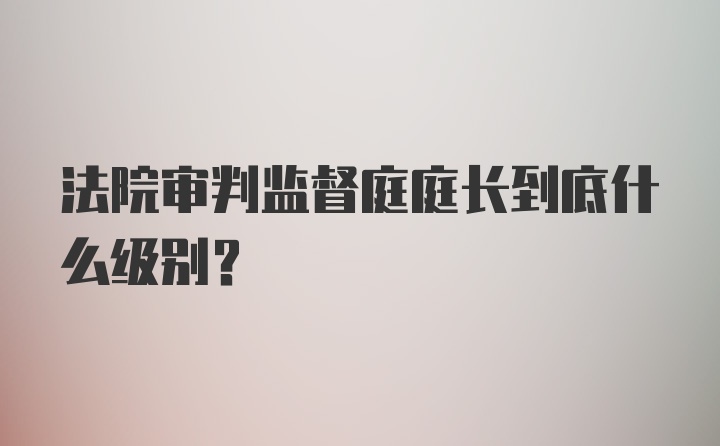 法院审判监督庭庭长到底什么级别？