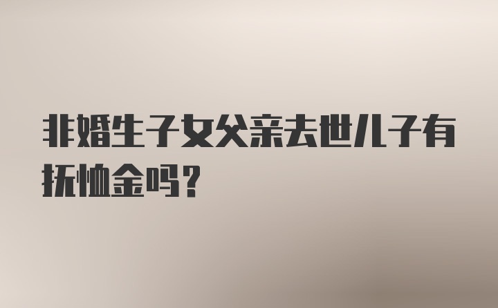 非婚生子女父亲去世儿子有抚恤金吗？