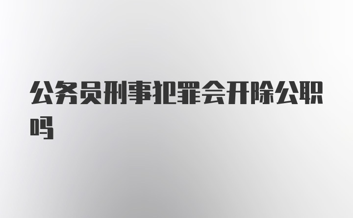 公务员刑事犯罪会开除公职吗