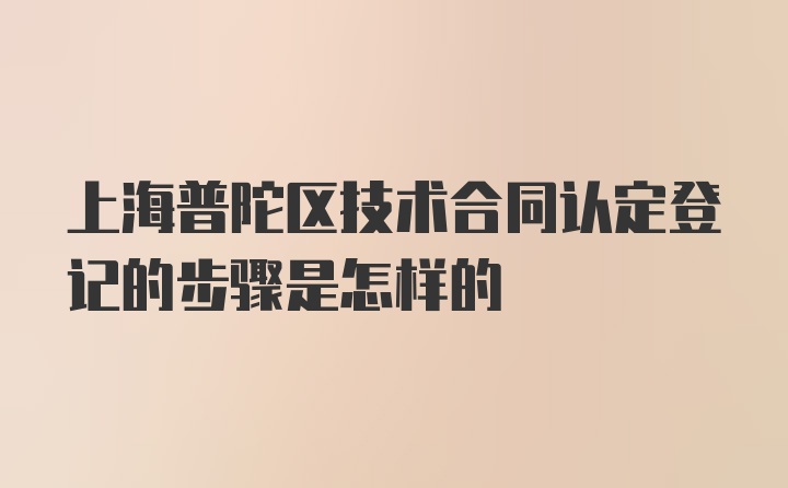 上海普陀区技术合同认定登记的步骤是怎样的