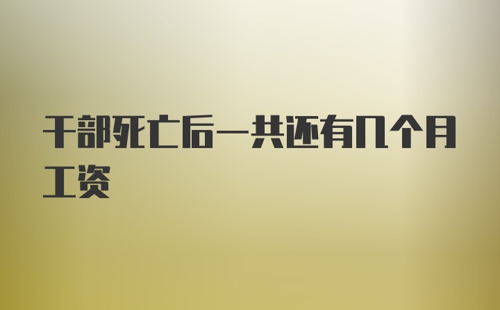 干部死亡后一共还有几个月工资