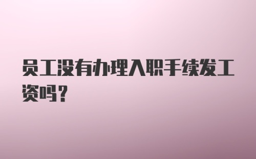 员工没有办理入职手续发工资吗？