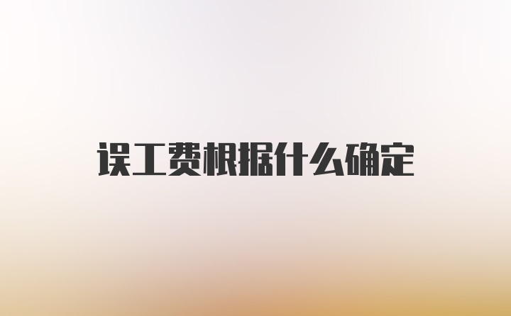 误工费根据什么确定