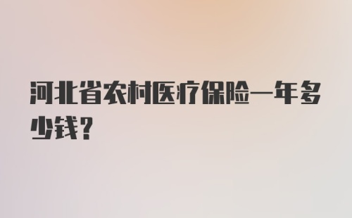 河北省农村医疗保险一年多少钱？